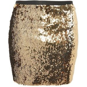 NWOT TOPSHOP Gold Sequin Mini Skirt US 2 UK 6